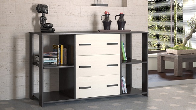 Практичні комоди для вітальні кімнати