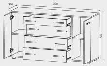 Великий комод Еверест К - 4 (наповнення з розмірами)