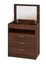 Комод маленький с зеркалом  Пехотин Трюмо - 4 (орех темный)