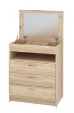 Комод маленький с зеркалом  Пехотин Трюмо - 4 (дуб сонома)
