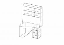 Компьютерный стол с надстройкой и ящиками Ника - 16