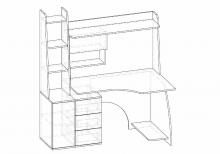 Комп'ютерний стіл кутовий з надставкою Ніка - 5