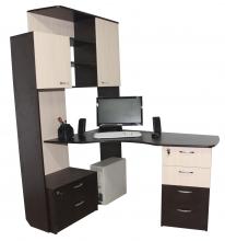 Компьютерный стол с надстройкой и шкафчиками Ника Олимп Гермес