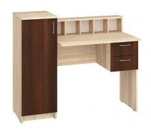 Прямой письменный стол Пехотин Пи - Пи (орех темный и дуб сонома)