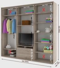 Шкаф купе с тв нишей Дом Камелот К24 (2 фасада на монорельсе)