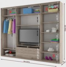 Шкаф купе с местом под телевизор Дом Камелот К 27 (2 выдвижных ящика в комплектации)