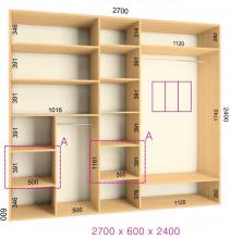 Габаритный шкаф купе в гостиной Феникс Люкс 2700/60 (высотою 240 см)