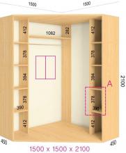 Большой угловой шкаф купе Феникс Стандарт 1500/150 (закажи сегодня)